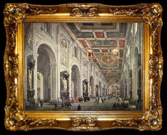 framed  Giovanni Paolo Pannini Interior of the San Giovanni in Laterano in Rome, ta009-2